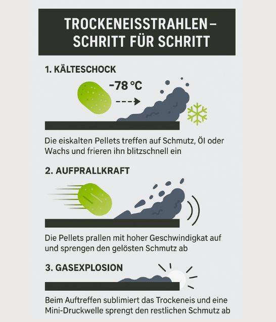 Trockeneisstrahlen schritt für schritt erklärt